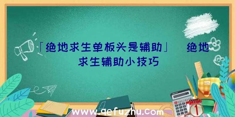 「绝地求生单板头是辅助」|绝地求生辅助小技巧